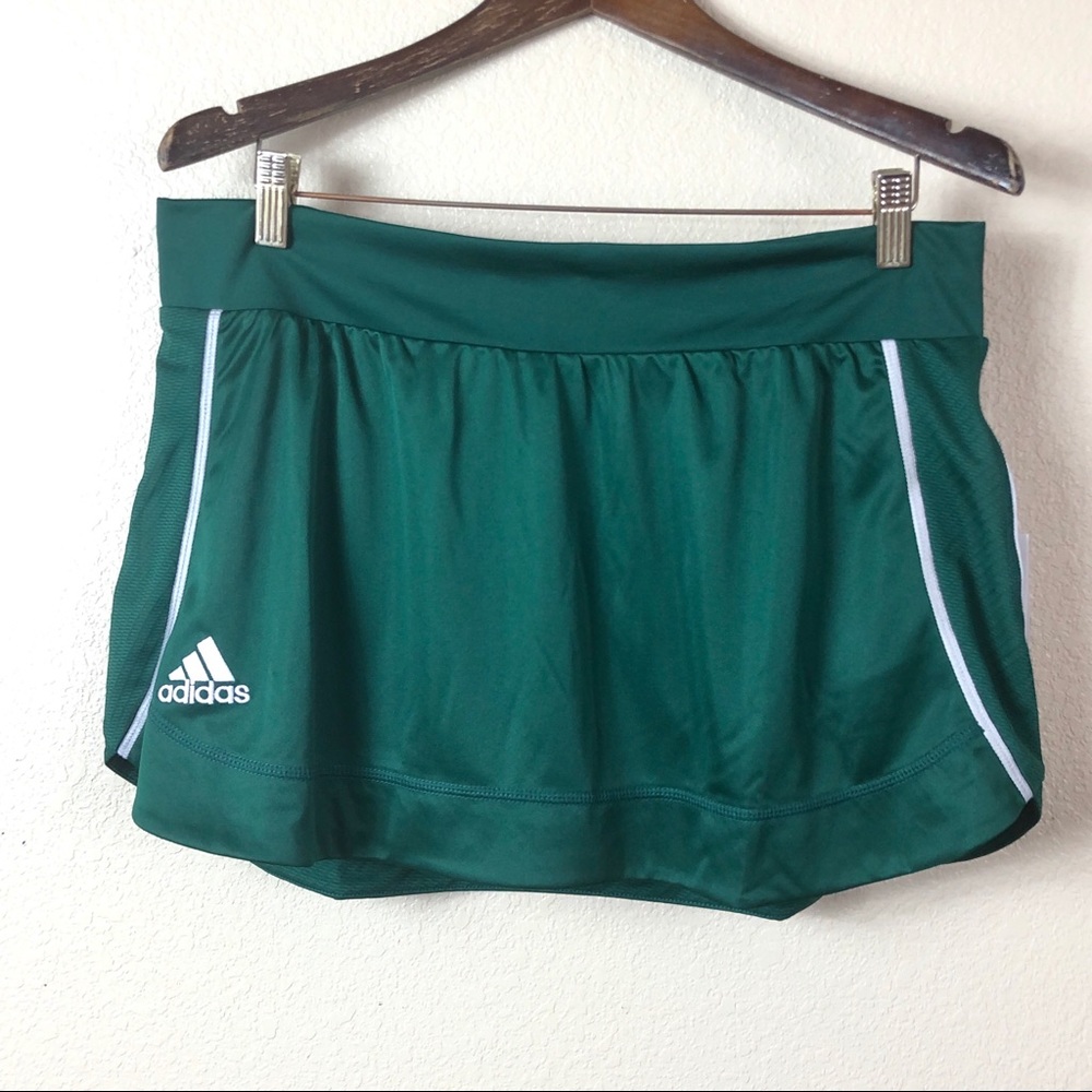 adidas Green Athletic Skort with White Trim